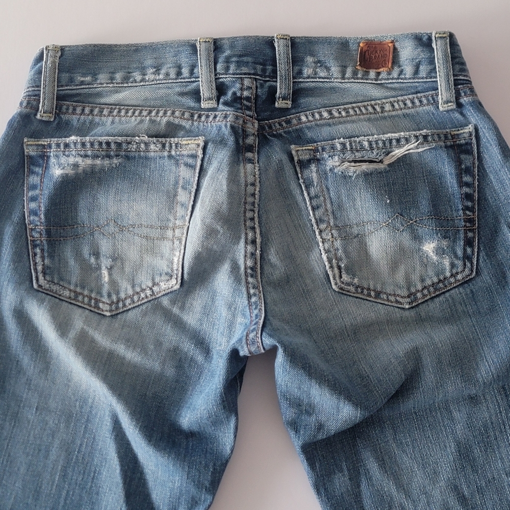 Lucky Brand By Gene Montesano Short Inseam Distressed Jeans Size 0/25 - Picture 6 of 15